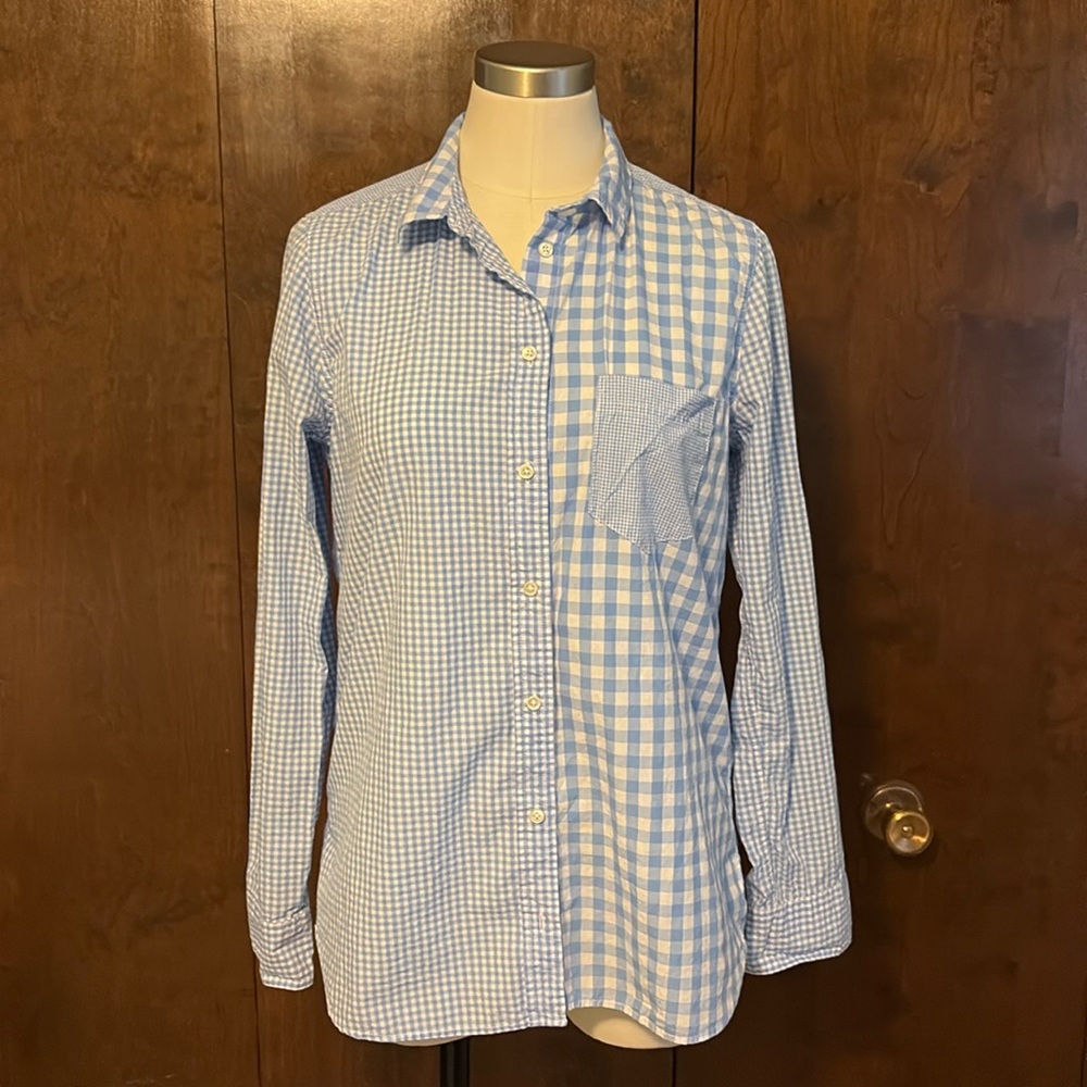 Mixed-Size Gingham Button-Down - image 1